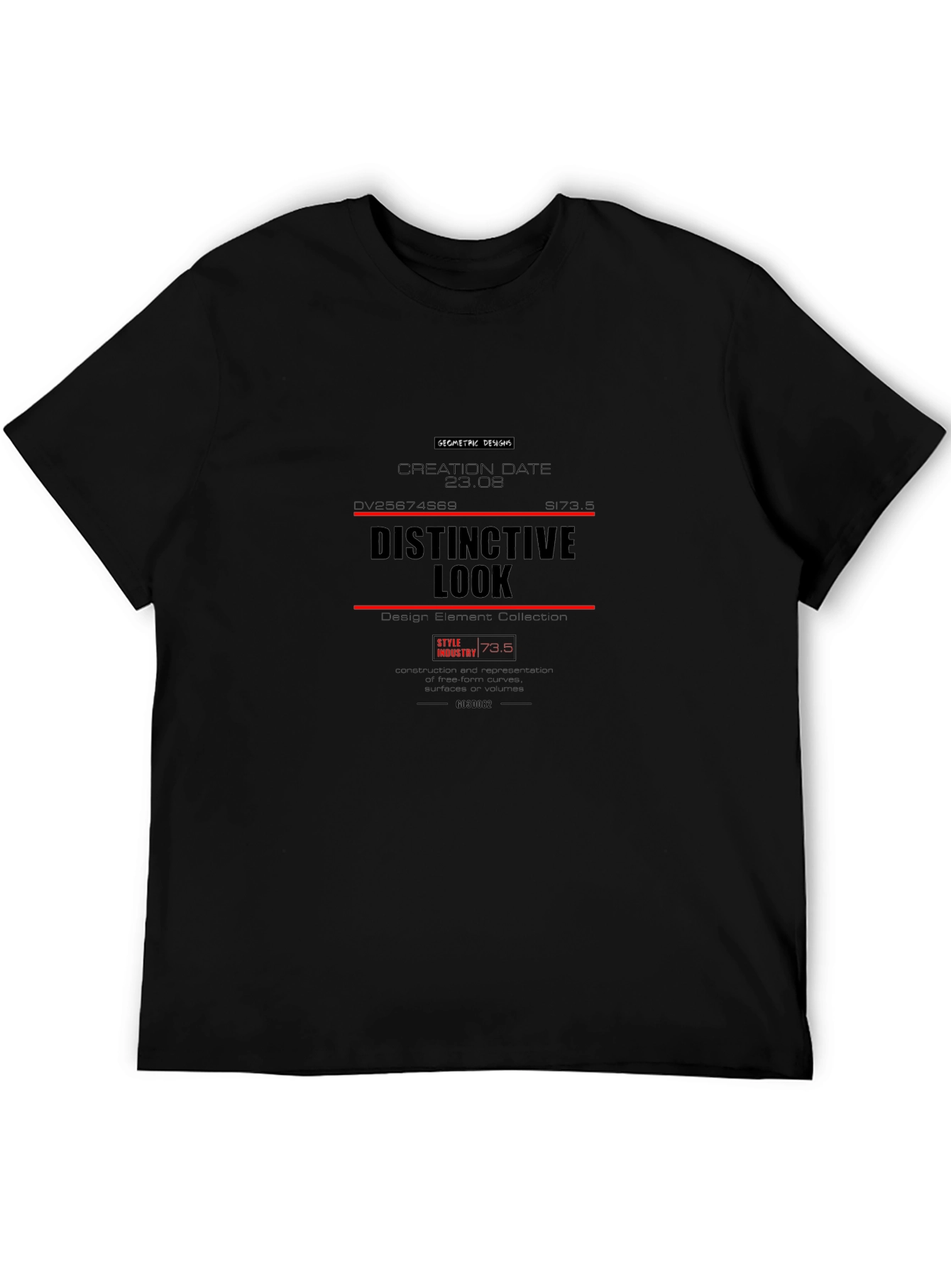 Distinctive Look Black Graphic Tee - Modern Style