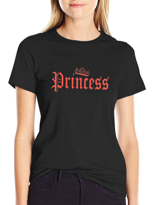 Princess Graphic Tee - Black Cotton T-Shirt
