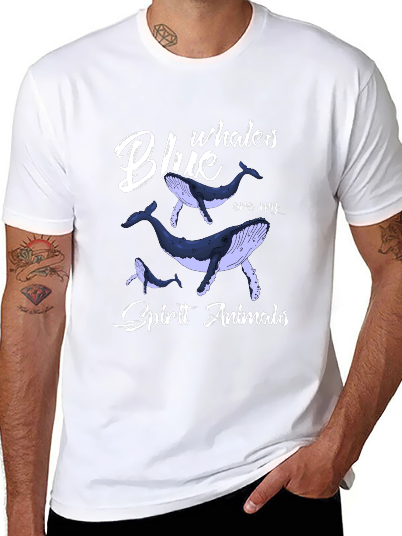 Blue Whales Spirit Animals Graphic T-Shirt