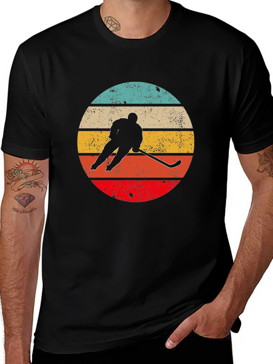 Retro Hockey Player Graphic T-Shirt